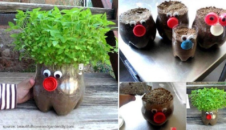 Cara Membuat Kerajinan  dari Botol  Bekas Berbentuk Pot 